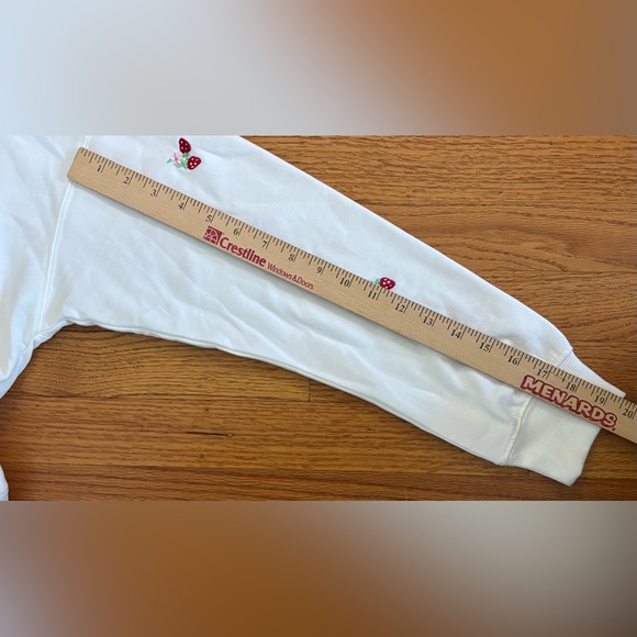 Hippie Rose Sweatshirt Women’s Large White Strawberries Cropped Casualwear New - Picture 7 of 7